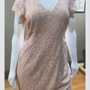 Adrianna Papell: Blush Cocktail Dress with Beaded/Embellishment